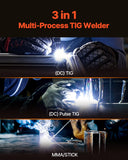 Welding Guns & Plasma Cutters: VEVOR TIG Welder, 205A 3-In-1 Welding Machine (Large LED Display)- DC TIG/DC Pulse TIG/MMA(Stick), Electric Welder with IGBT Inverter High-Frequency Start