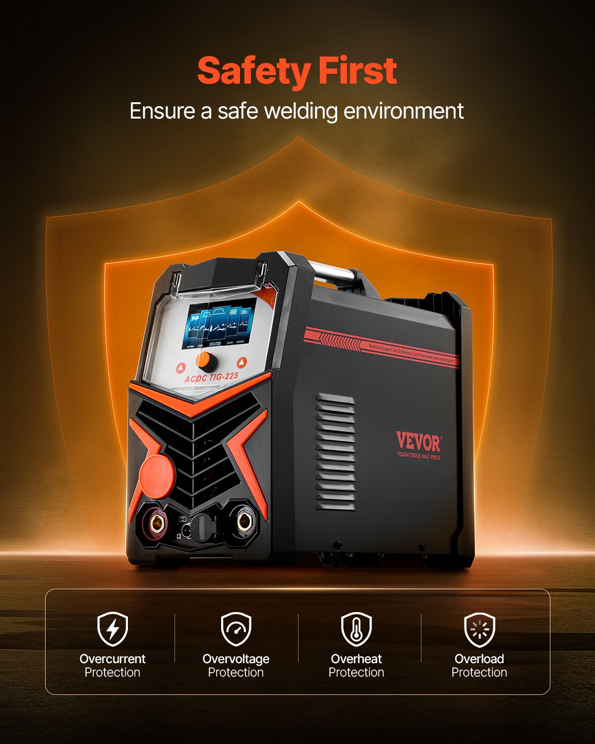 Welding Guns & Plasma Cutters: VEVOR TIG Welder 6-In-1 AC/DC Welding Machine Pulse Spot MMA Stick IGBT Inverter