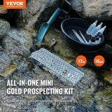 Gardening Tools: VEVOR Gold Panning Kit With Mini Sluice Box, 12" Aluminum Gold Mining Equipment, 16 PCS Gold Prospecting Kit with Gold Pan, Classifier Screen, Separating Magnet, Drawstring Backpack and Accessories