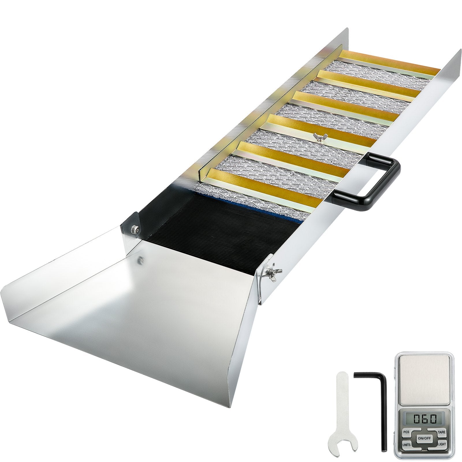 Aluminum Alloy Sluice Box, Compact 36" Mini Sluice Boxes for Gold, Lightweight Gold Sluice Equipment, Portable Sluice Boxes with Miner\'s Moss, River, Creek, Gold Panning, Prospecting, Dredging