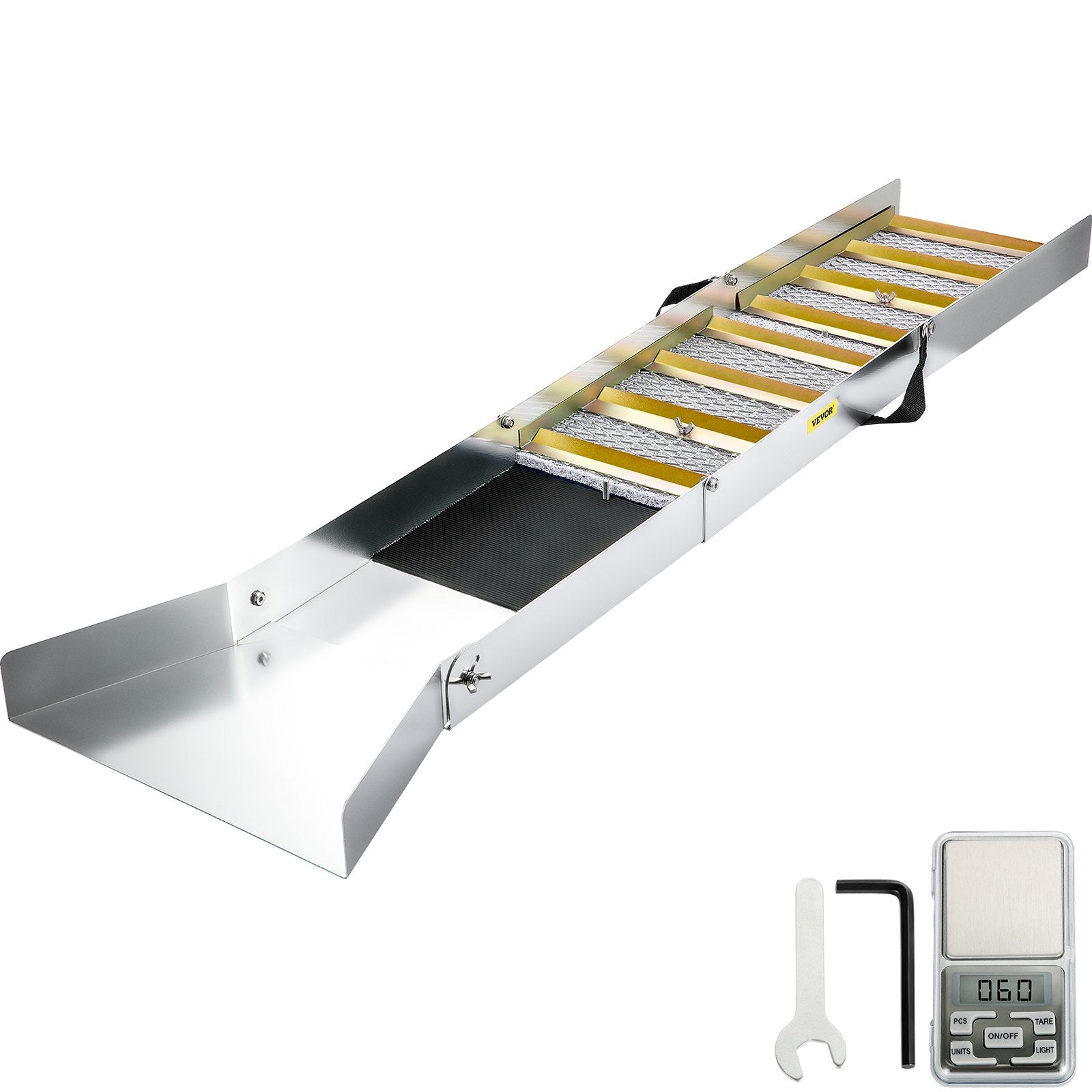 Building Materials: VEVOR Folding Aluminum Alloy Sluice Box, Compact 50" Sluice Boxes for Gold, Lightweight Gold Sluice Equipment, Portable Sluice Boxes with Miner's Moss, River, Creek, Gold Panning, Prospecting, Dredg