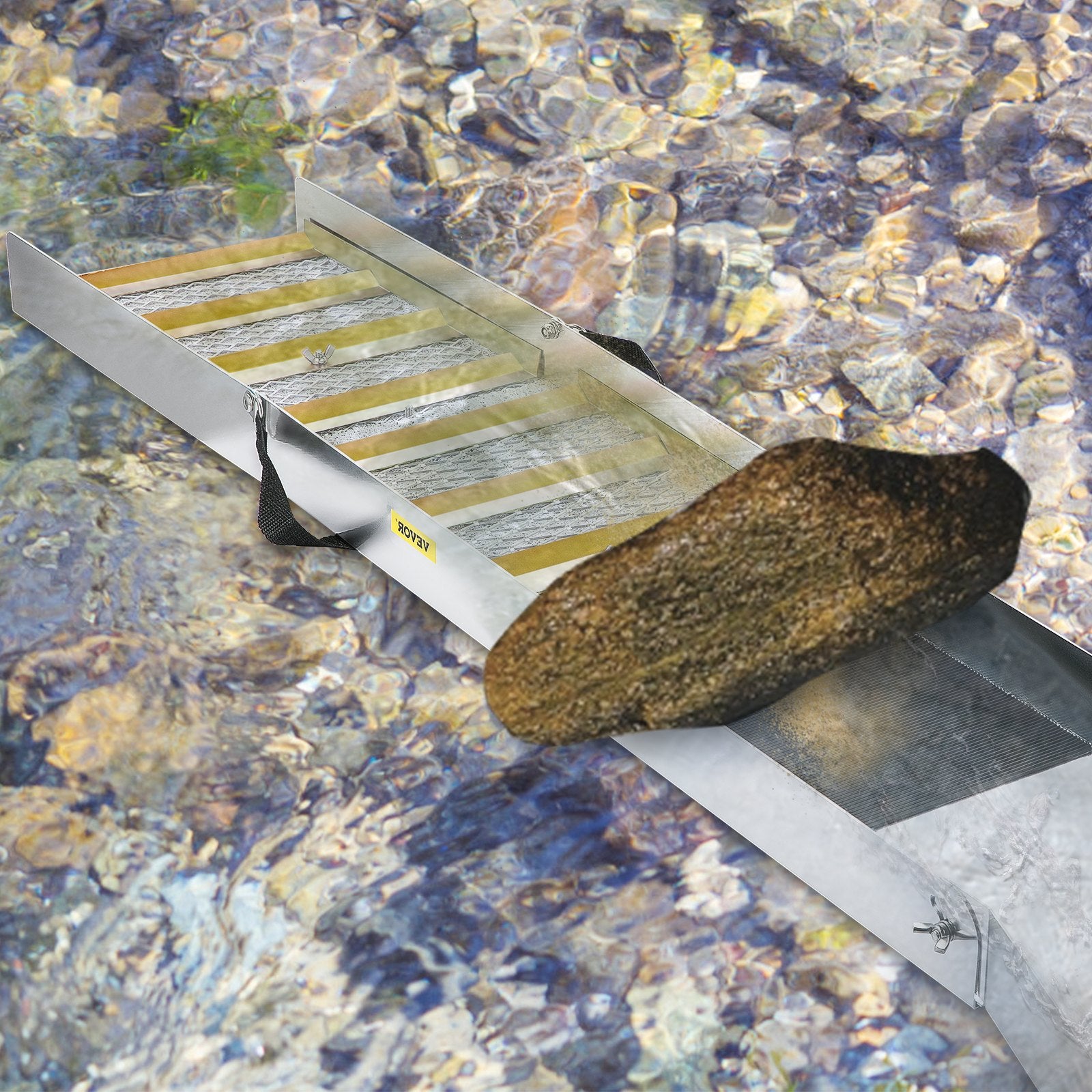 Building Materials: VEVOR Folding Aluminum Alloy Sluice Box, Compact 50" Sluice Boxes for Gold, Lightweight Gold Sluice Equipment, Portable Sluice Boxes with Miner's Moss, River, Creek, Gold Panning, Prospecting, Dredg