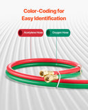 Air Compressors Accessories: Oxygen Acetylene Hose 1/4-Inch x 100FT T Grade Hose 300PSI Max Working Pressure