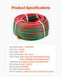 Air Compressors Accessories: Oxygen Acetylene Hose 1/4-Inch x 100FT T Grade Hose 300PSI Max Working Pressure