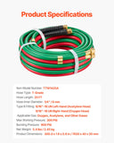 Wedding Favours: VEVOR Oxygen Acetylene Hose, 1/4-Inch x 25FT Oxy Acetylene Hose with 9/16"-18 B Fitting, 300PSI T Grade Welding Cutting Torch Twin Hose, Compatible with Oxygen, Acetylene, Propane and Other Fuel Gases