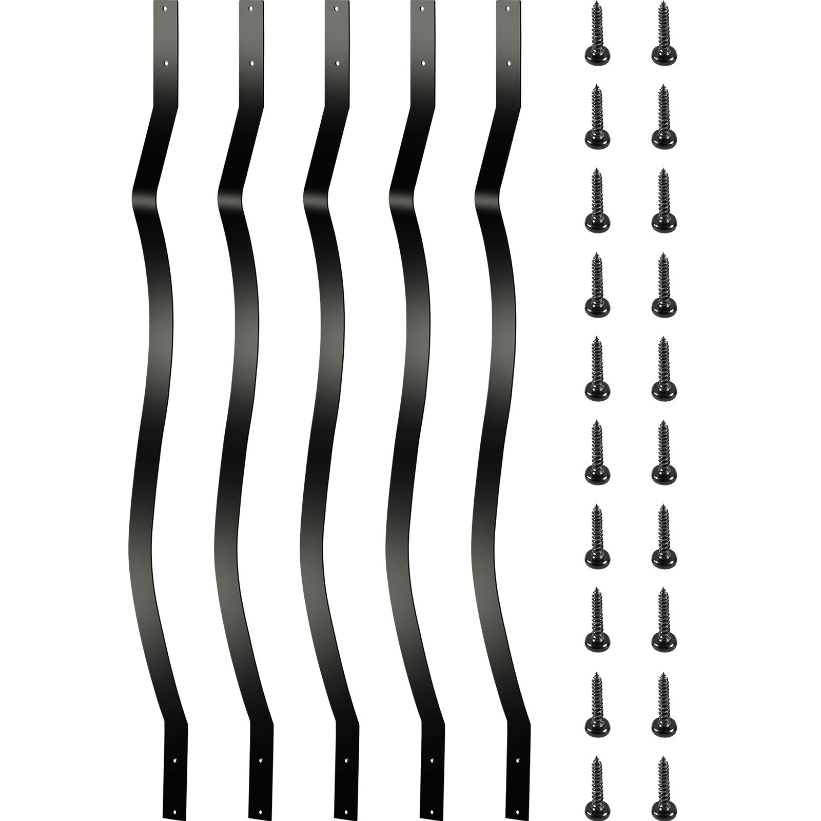 Fire Pits: VEVOR Deck Balusters, 51 Pack Metal Deck Spindles, 32.25""x1"" Staircase Baluster with Screws, Iron Deck Railing for Wood and Composite Deck, Stylish Baluster for Outdoor Stair Deck Porch