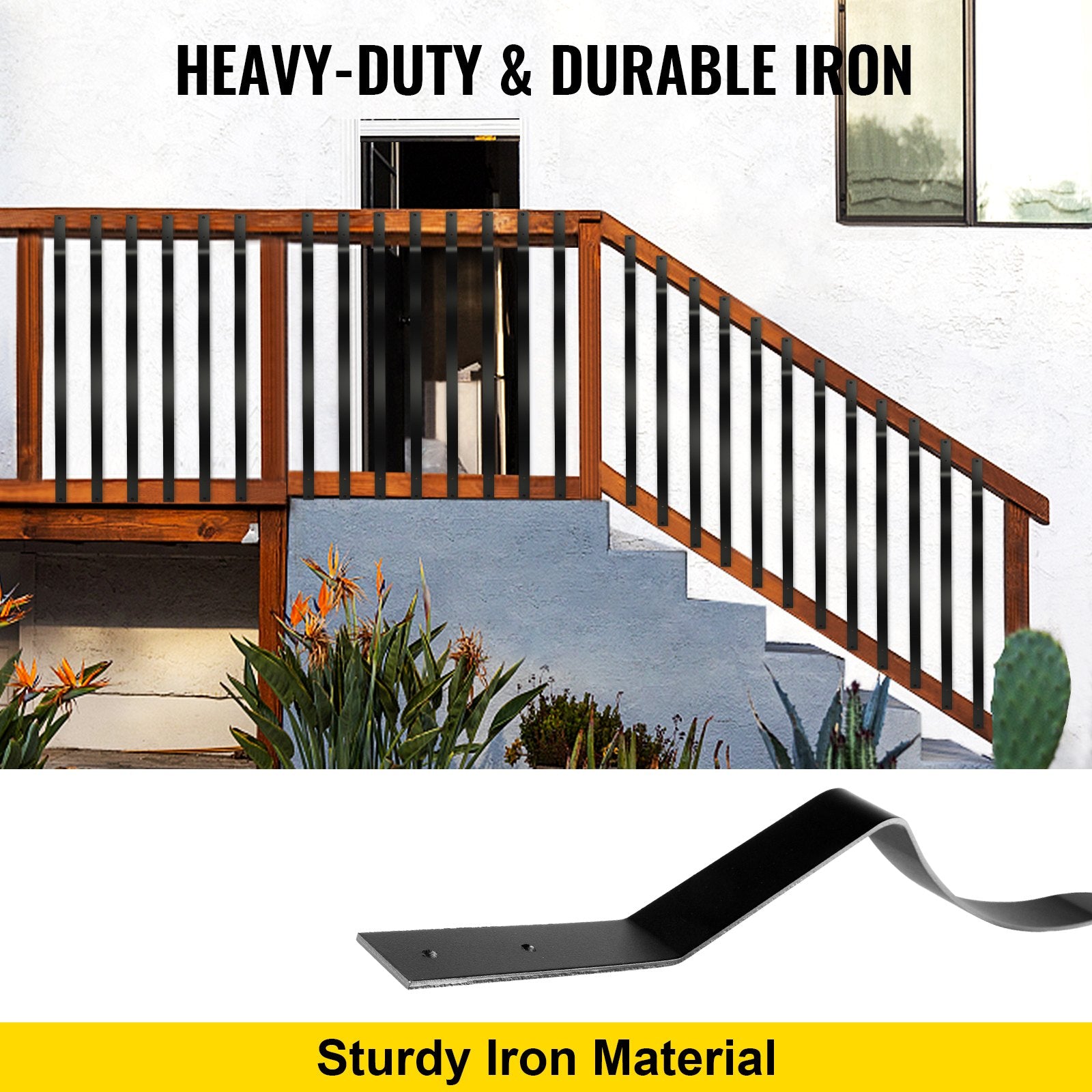 Fire Pits: VEVOR Deck Balusters, 51 Pack Metal Deck Spindles, 32.25""x1"" Staircase Baluster with Screws, Iron Deck Railing for Wood and Composite Deck, Stylish Baluster for Outdoor Stair Deck Porch