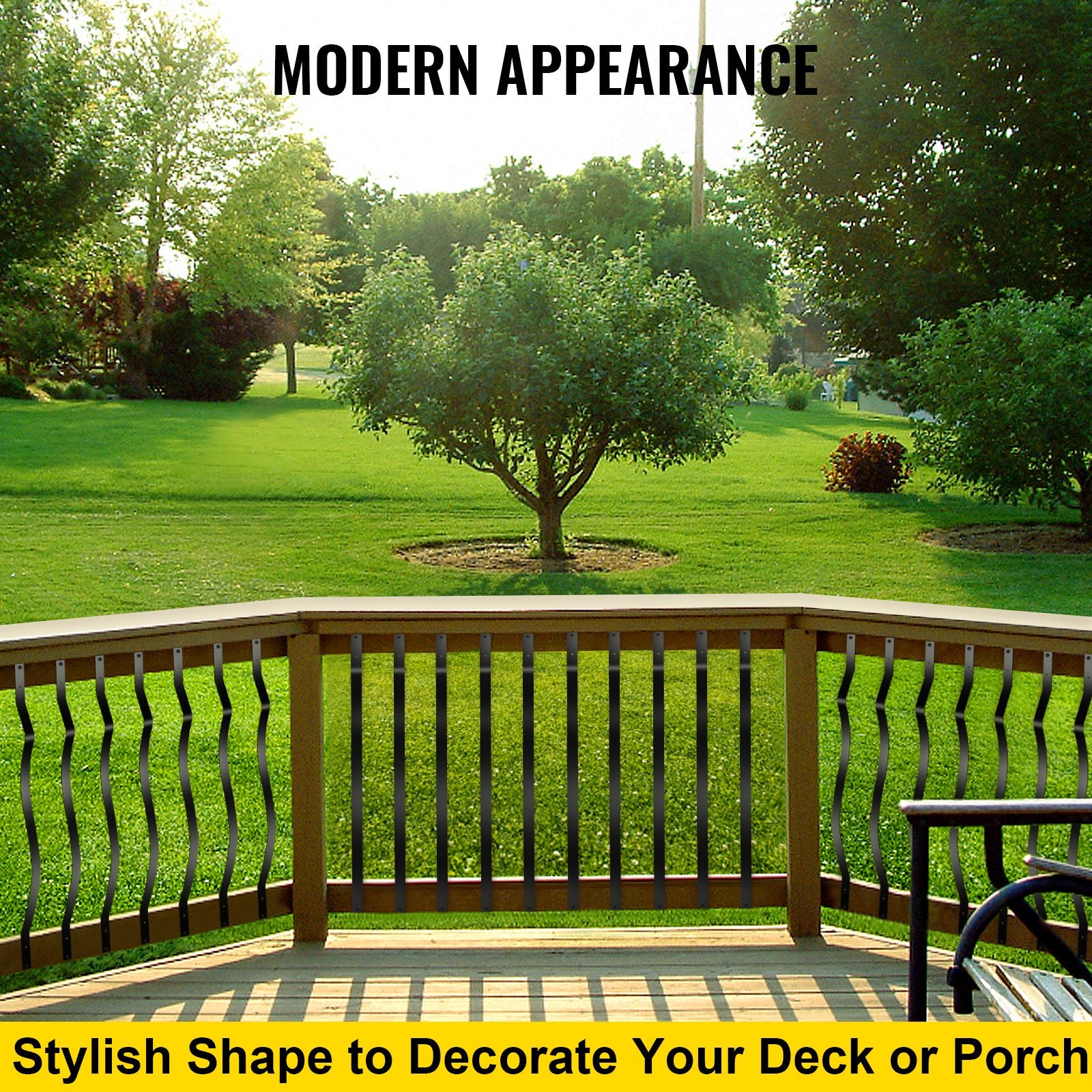 Fire Pits: VEVOR Deck Balusters, 51 Pack Metal Deck Spindles, 32.25""x1"" Staircase Baluster with Screws, Iron Deck Railing for Wood and Composite Deck, Stylish Baluster for Outdoor Stair Deck Porch