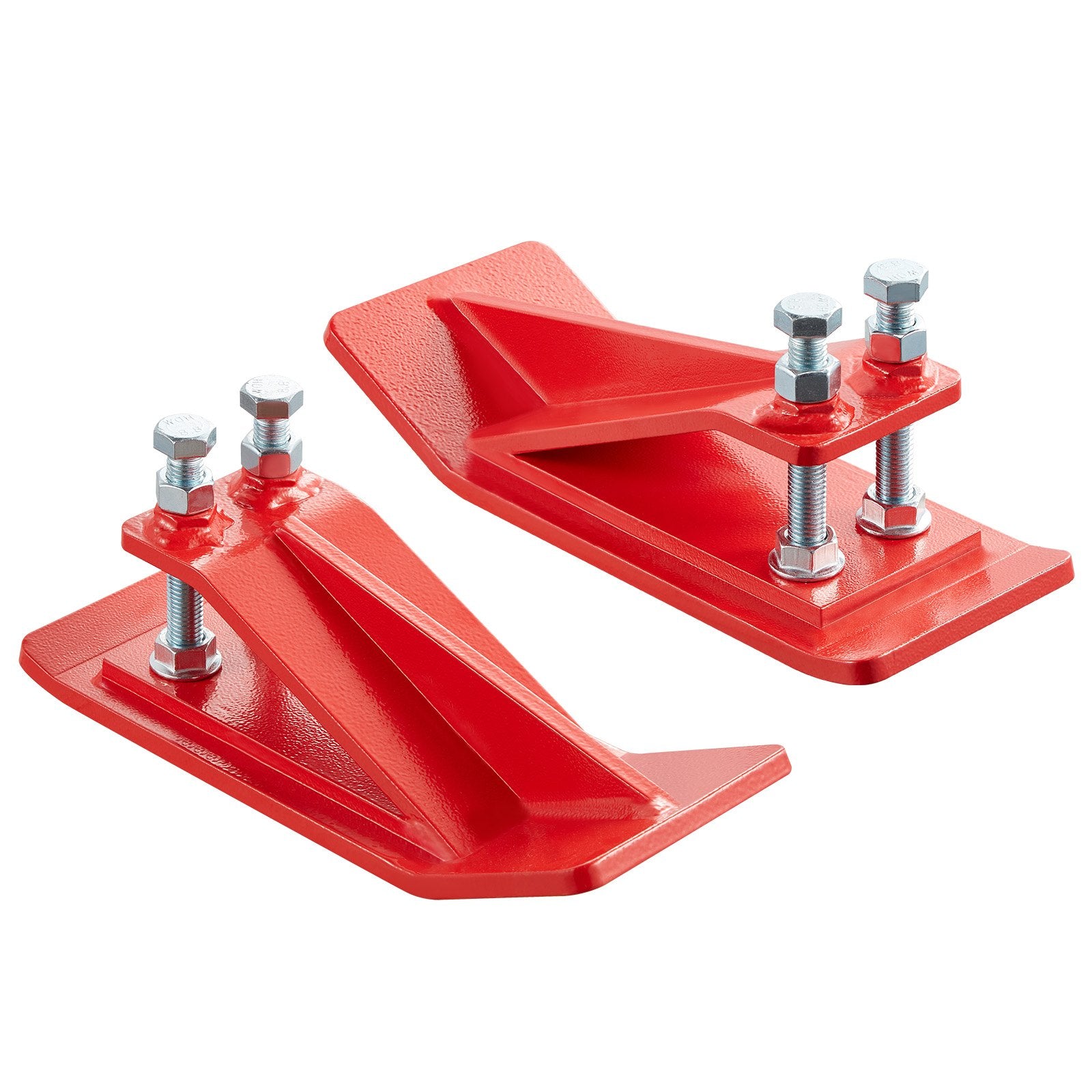 Tractor Bucket Protector, 2PCS Heavy Duty Steel Bucket Edge Protectors, Edge Tamer Anti-Skid Device with Double Hexagon Lock Nuts and Bolts, for Snow, Leave Removal & Spreading Gravel (Red)