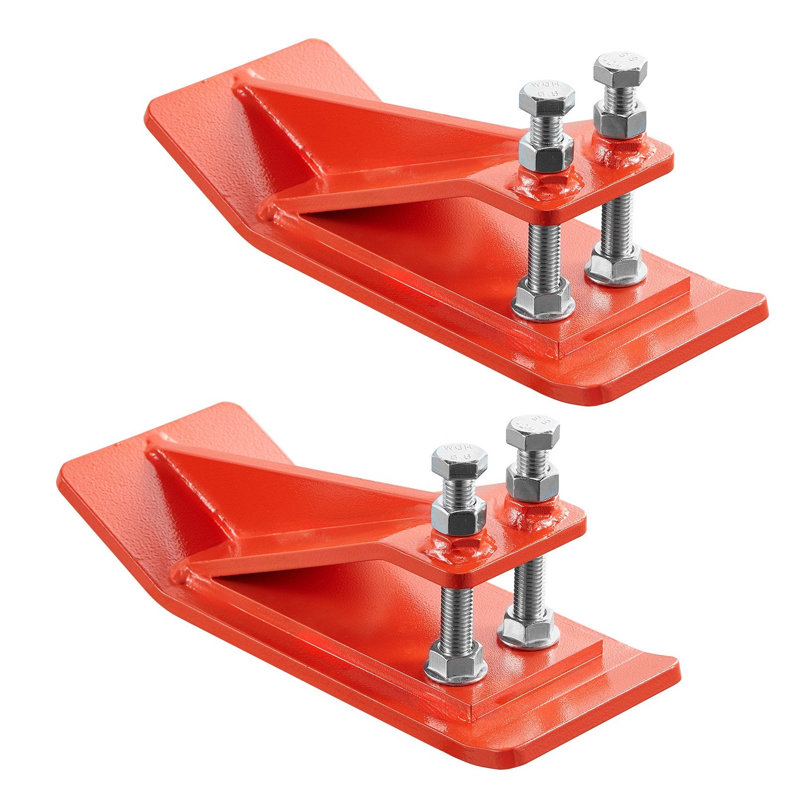 Tractor Bucket Protector, 2PCS Heavy Duty Steel Bucket Edge Protectors, Edge Tamer Anti-Skid Device with Double Hexagon Lock Nuts and Bolts, for Snow, Leave Removal & Spreading Gravel (Orange)