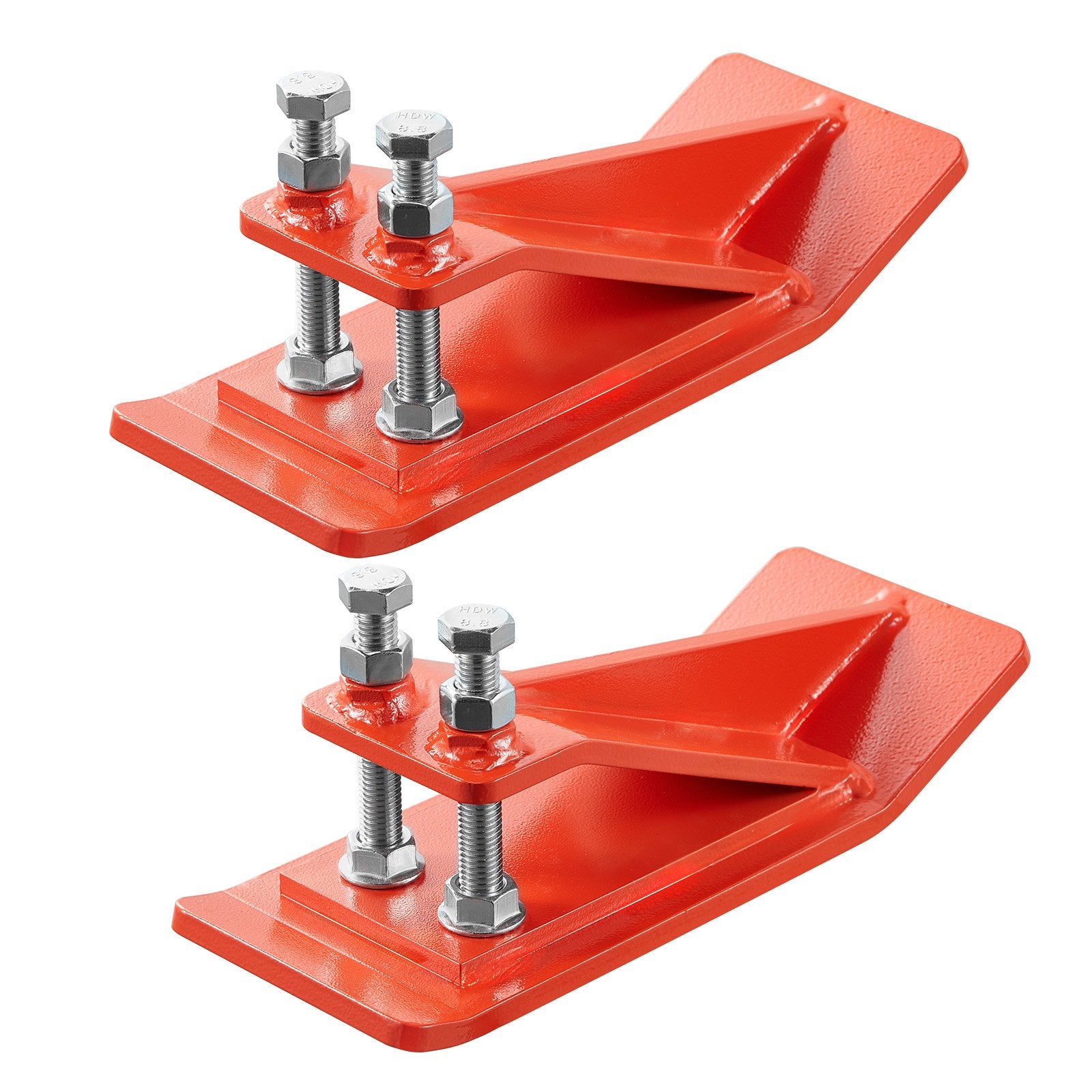 Tractor Bucket Protector, 2PCS Heavy Duty Steel Bucket Edge Protectors, Edge Tamer Anti-Skid Device with Double Hexagon Lock Nuts and Bolts, for Snow, Leave Removal & Spreading Gravel (Orange)