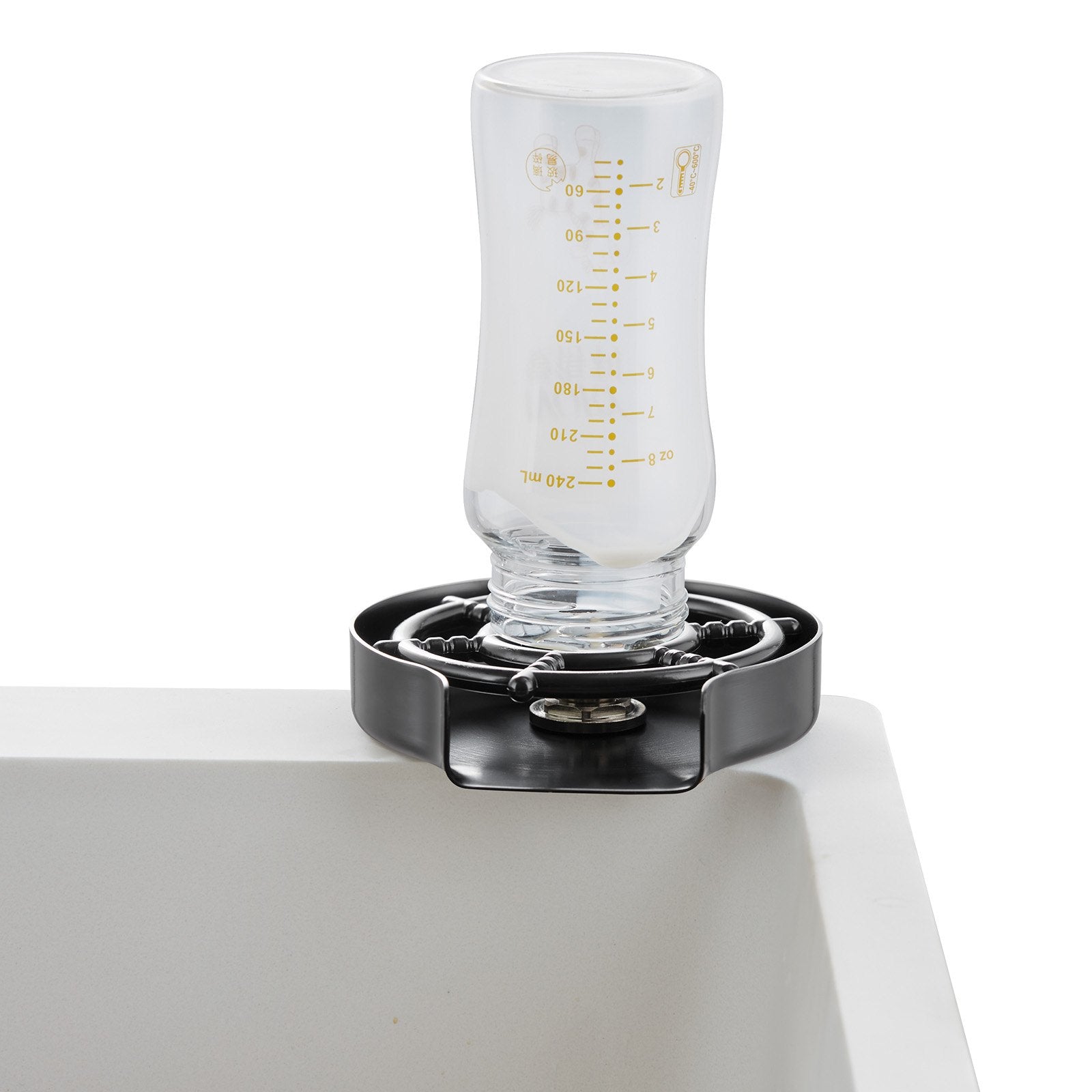 Drinkware: VEVOR Glass Rinser 10-Hole 360 Rotating Stainless Steel Washer ABS Cup Holder