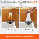 Basketball & Basketball Accessories: VEVOR Glass Rinser, 10 Powerful Spraying Jets Rotating Cup Rinser for Sink, Wearproof ABS Kitchen Sink Faucet Cup Washer & ABS Cup Holder for Baby Bottle, Glass Cup, Wine Glass (Black Base)