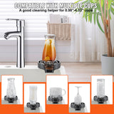 Basketball & Basketball Accessories: VEVOR Glass Rinser, 10 Powerful Spraying Jets Rotating Cup Rinser for Sink, Wearproof ABS Kitchen Sink Faucet Cup Washer & ABS Cup Holder for Baby Bottle, Glass Cup, Wine Glass (Black Base)