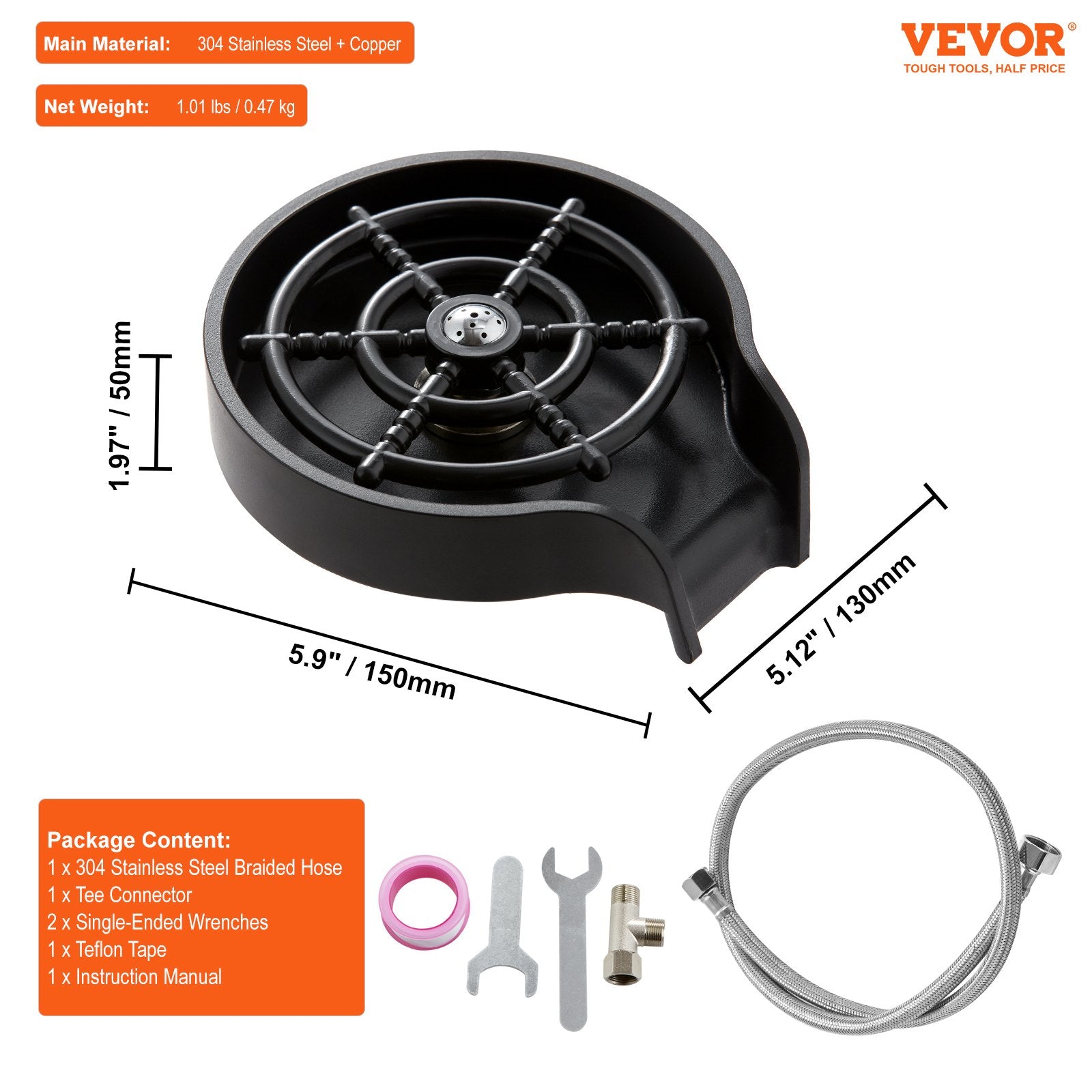 Basketball & Basketball Accessories: VEVOR Glass Rinser, 10 Powerful Spraying Jets Rotating Cup Rinser for Sink, Wearproof ABS Kitchen Sink Faucet Cup Washer & ABS Cup Holder for Baby Bottle, Glass Cup, Wine Glass (Black Base)