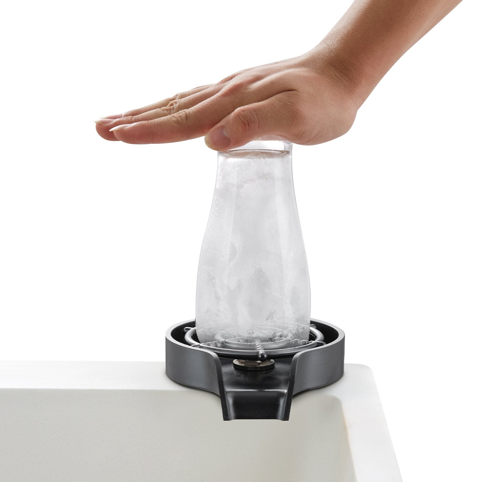 Basketball & Basketball Accessories: VEVOR Glass Rinser, 10 Powerful Spraying Jets Rotating Cup Rinser for Sink, Wearproof ABS Kitchen Sink Faucet Cup Washer & ABS Cup Holder for Baby Bottle, Glass Cup, Wine Glass (Black Base)