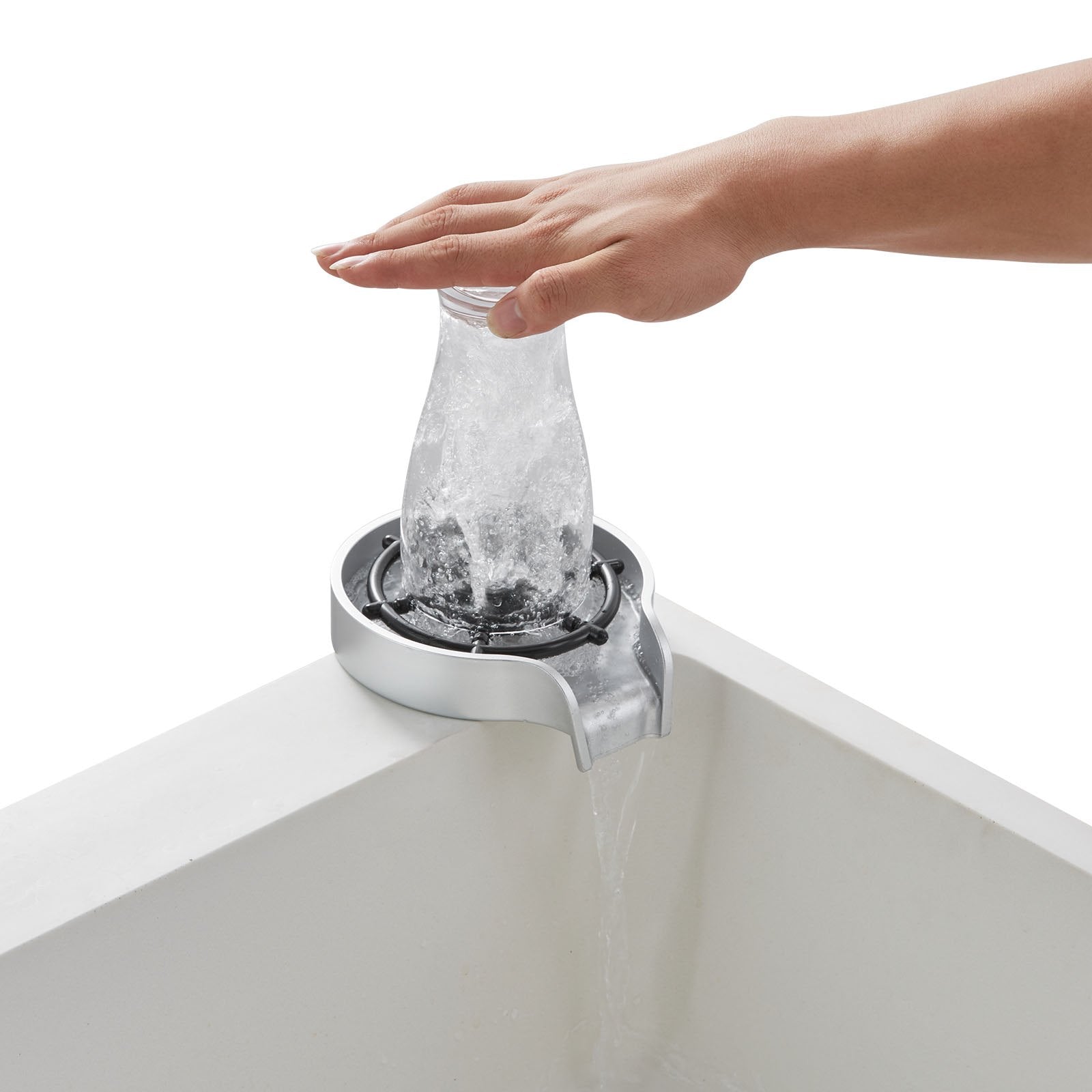 Audio Accessories: VEVOR Glass Rinser 10 Spraying Jets 360° Rotating ABS Cup Washer & Cup Holder