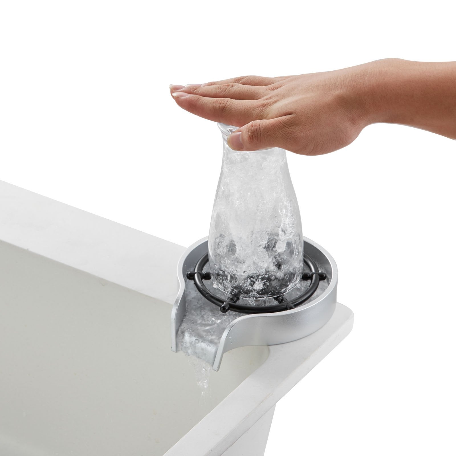 Audio Accessories: VEVOR Glass Rinser 10 Spraying Jets 360° Rotating ABS Cup Washer & Cup Holder