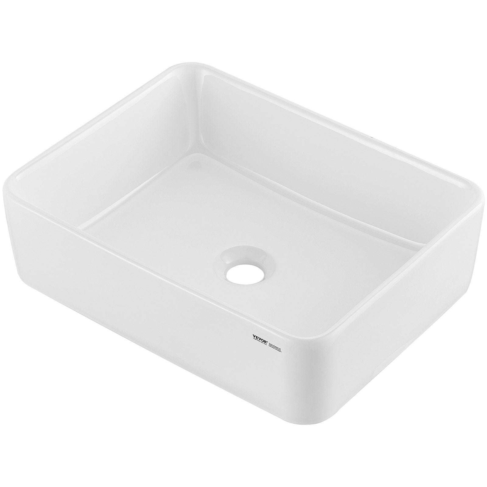 Sinks: VEVOR Modern Ceramic Vessel Sink 48x37cm Bathroom Vanity Bowl Countertop White