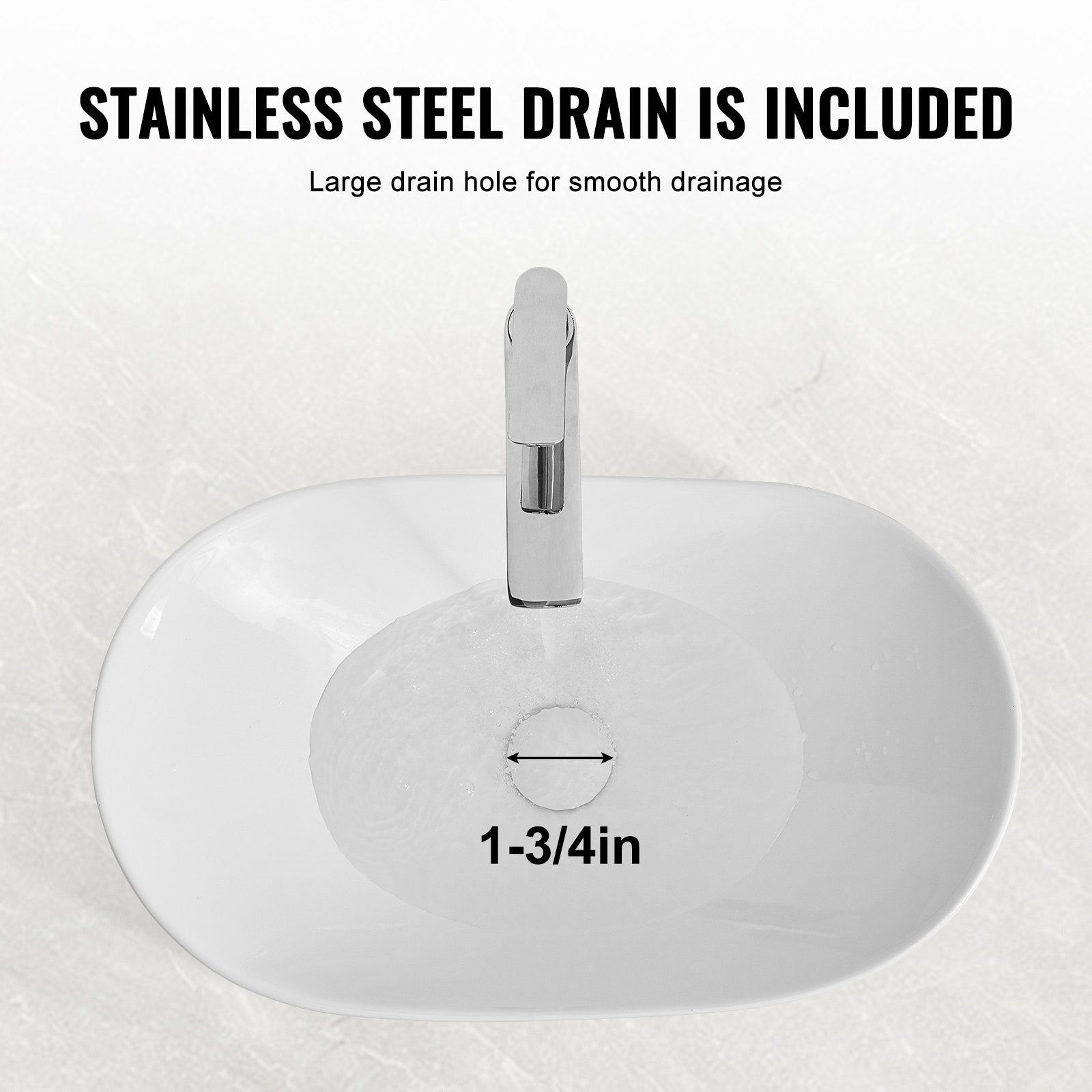 Kitchen & Bathroom DIY: VEVOR Modern Ceramic Vessel Sink 60x36cm Bathroom Vanity Bowl Countertop