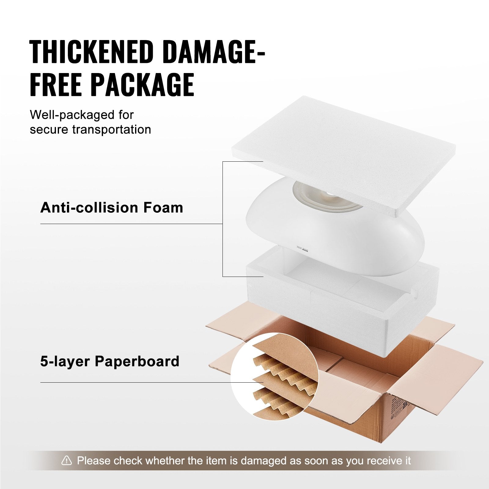 Kitchen & Bathroom DIY: VEVOR Modern Ceramic Vessel Sink 60x36cm Bathroom Vanity Bowl Countertop