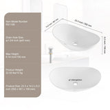 Kitchen & Bathroom DIY: VEVOR Modern Ceramic Vessel Sink 60x36cm Bathroom Vanity Bowl Countertop