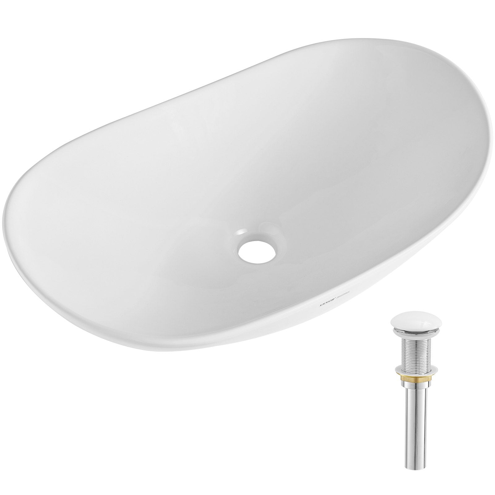 Kitchen & Bathroom DIY: VEVOR Modern Ceramic Vessel Sink 60x36cm Bathroom Vanity Bowl Countertop