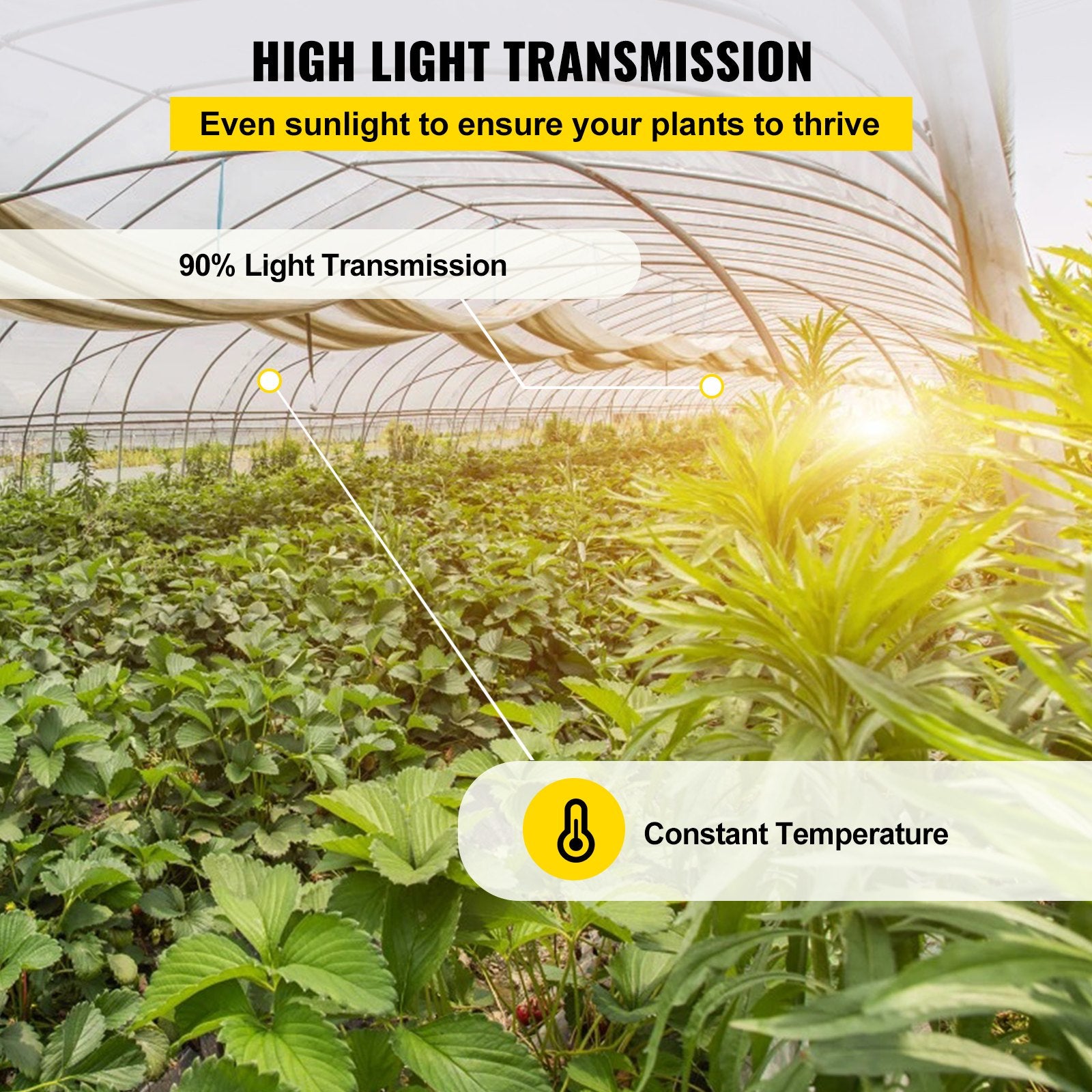 Greenhouses & Accessories: VEVOR Greenhouse Film, 24\' x 100\' Greenhouse Plastic Sheeting, 6 mil Thickness Suncover Greenhouse, Clear Polyethylene Cover, UV Proof Farm Plastic Supply for Gardening, Farming and Agriculture