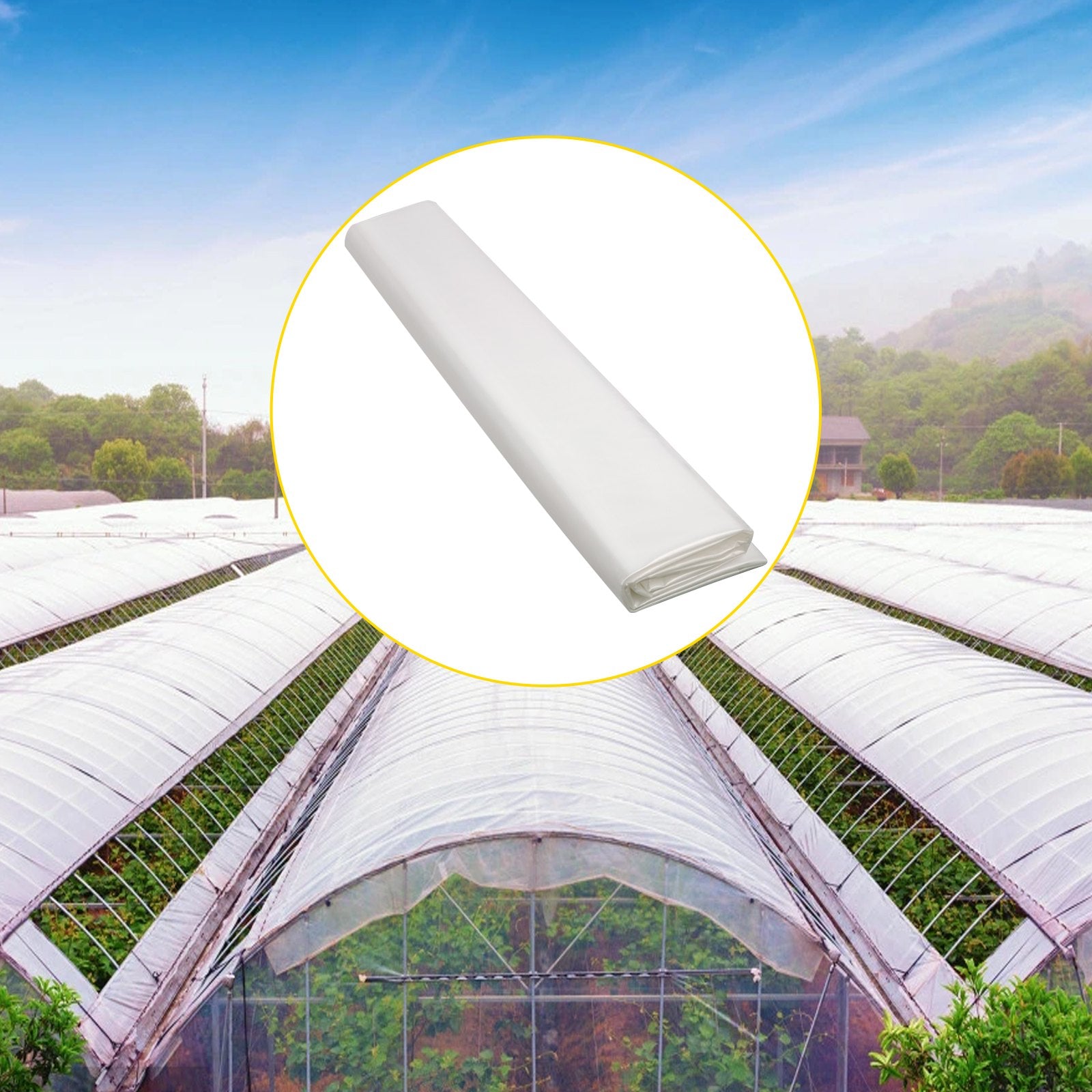 Greenhouses & Accessories: VEVOR Greenhouse Film, 24\' x 100\' Greenhouse Plastic Sheeting, 6 mil Thickness Suncover Greenhouse, Clear Polyethylene Cover, UV Proof Farm Plastic Supply for Gardening, Farming and Agriculture