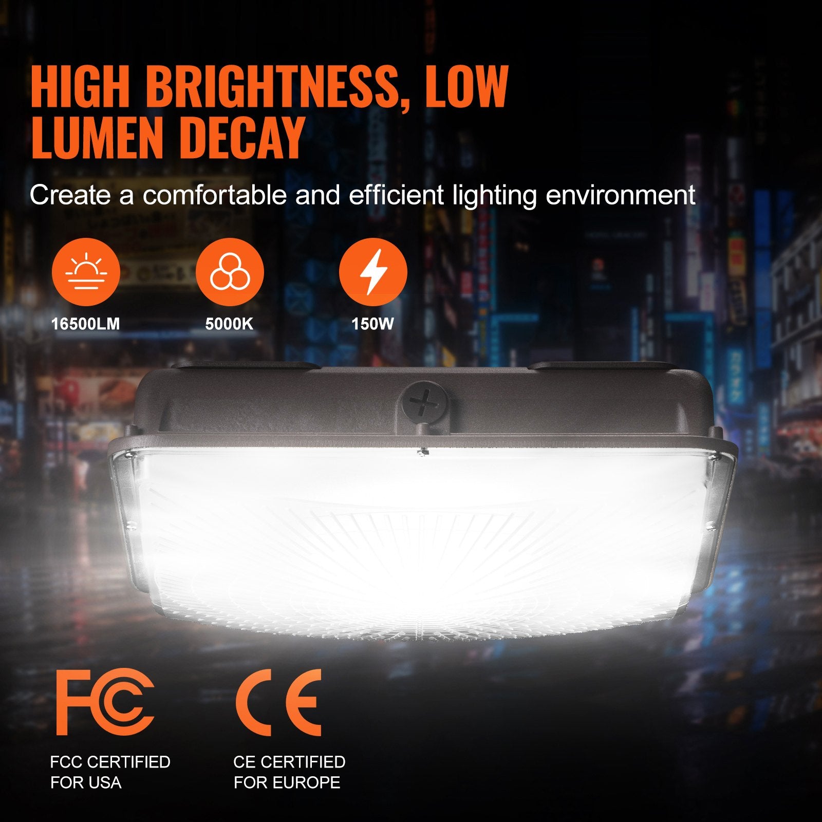 Canopies & Gazebos: VEVOR 4 PCS LED Canopy Light 150W 16500LM 5000K Daylight Outdoor Canopy Lighting