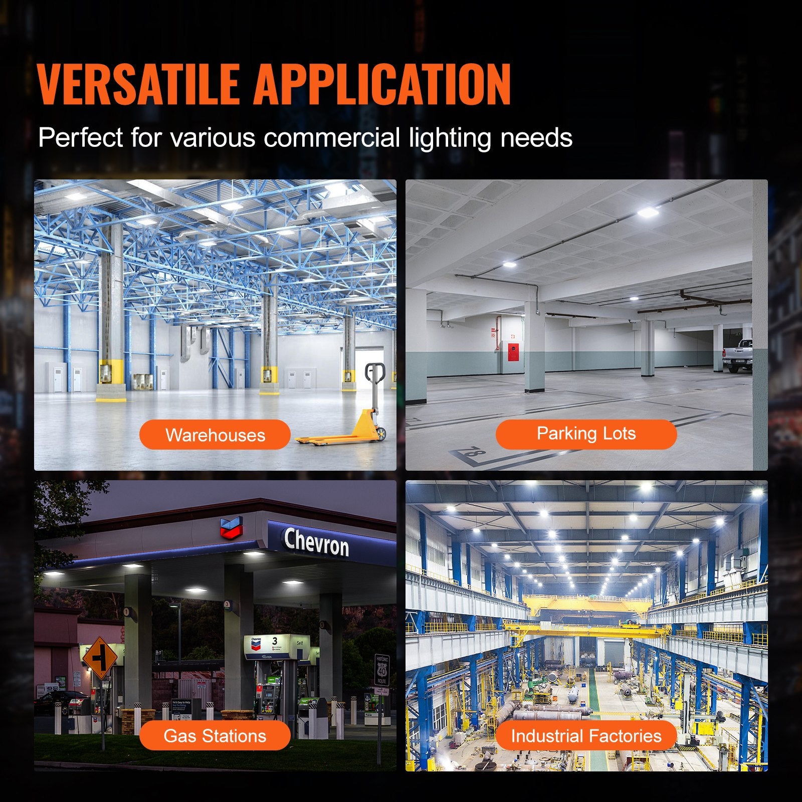 Canopies & Gazebos: VEVOR 4 PCS LED Canopy Light 150W 16500LM 5000K Daylight Outdoor Canopy Lighting