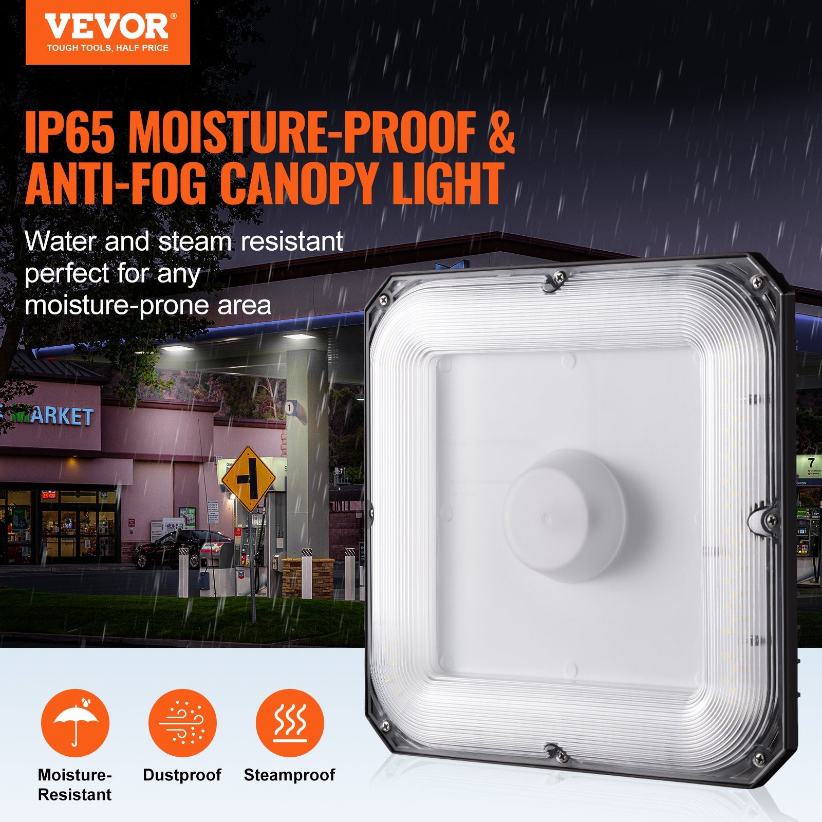 Outdoor Lights: VEVOR 4 Pack LED Canopy Lights 80W 8800LM 5000K Daylight Outdoor Canopy Lighting