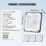 Outdoor Lights: VEVOR 4 Pack LED Canopy Lights 80W 8800LM 5000K Daylight Outdoor Canopy Lighting