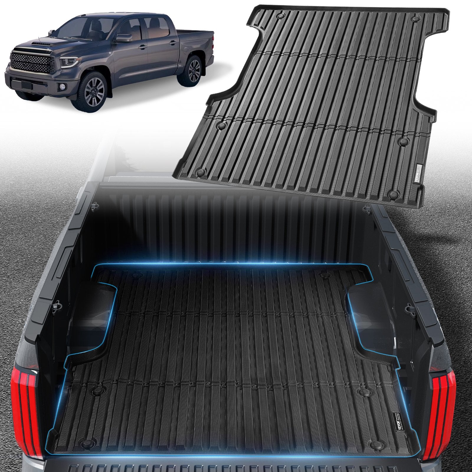 Automotive Parts: VEVOR Truck Bed Mat Fit 2022-2024 Toyota Tundra TPE Truck Bed Liner Accessories