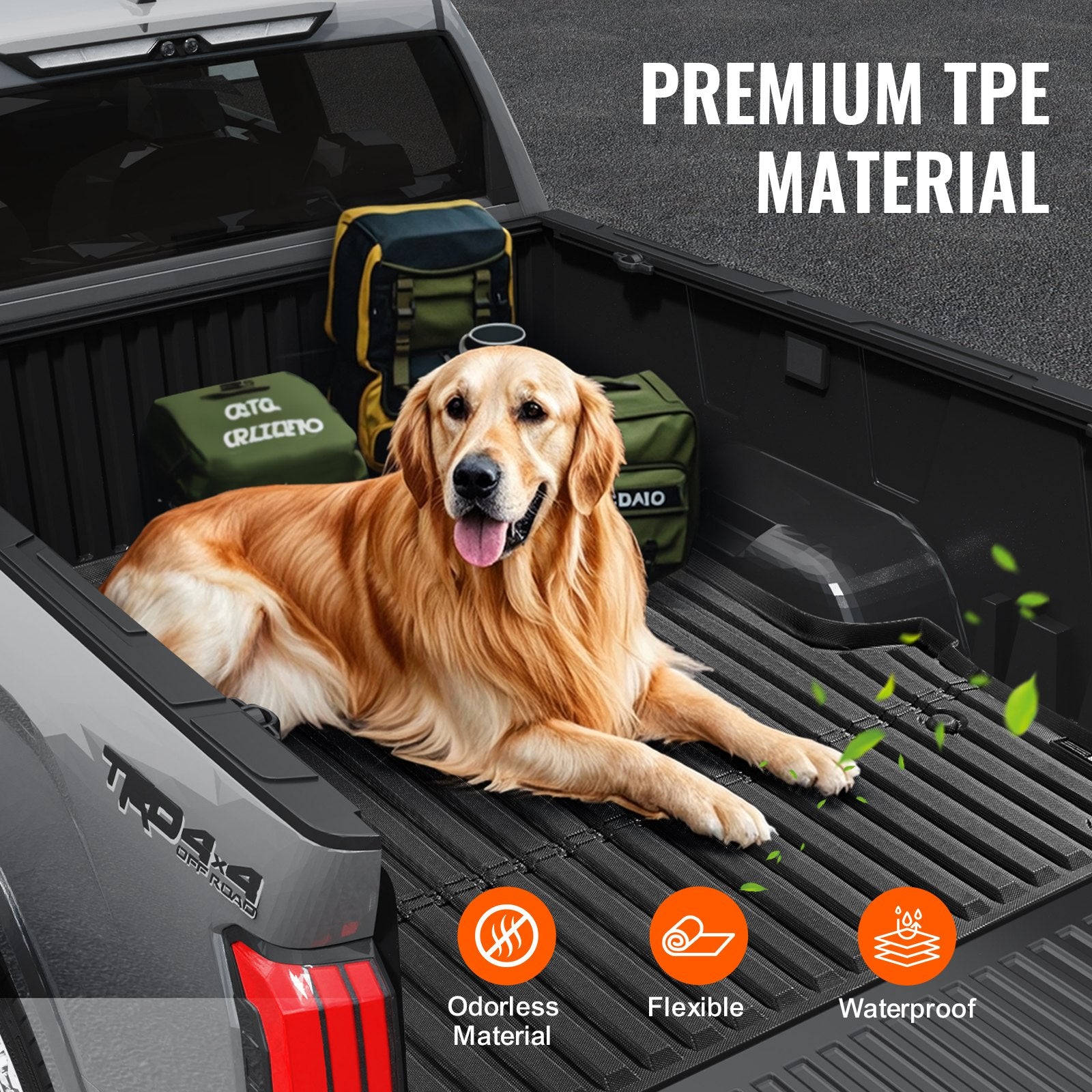 Automotive Parts: VEVOR Truck Bed Mat Fit 2022-2024 Toyota Tundra TPE Truck Bed Liner Accessories