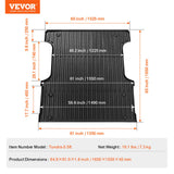 Automotive Parts: VEVOR Truck Bed Mat Fit 2022-2024 Toyota Tundra TPE Truck Bed Liner Accessories