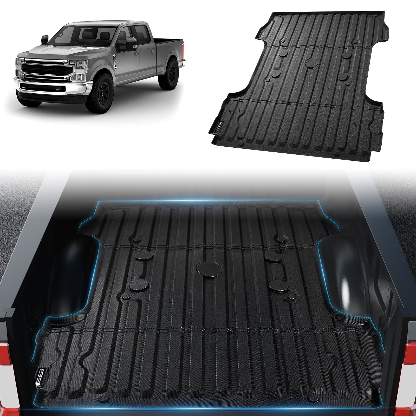 Automotive Decor: VEVOR Truck Bed Mat Fit 2017-2024 Ford F250/F350 TPE Truck Bed Liner Accessories