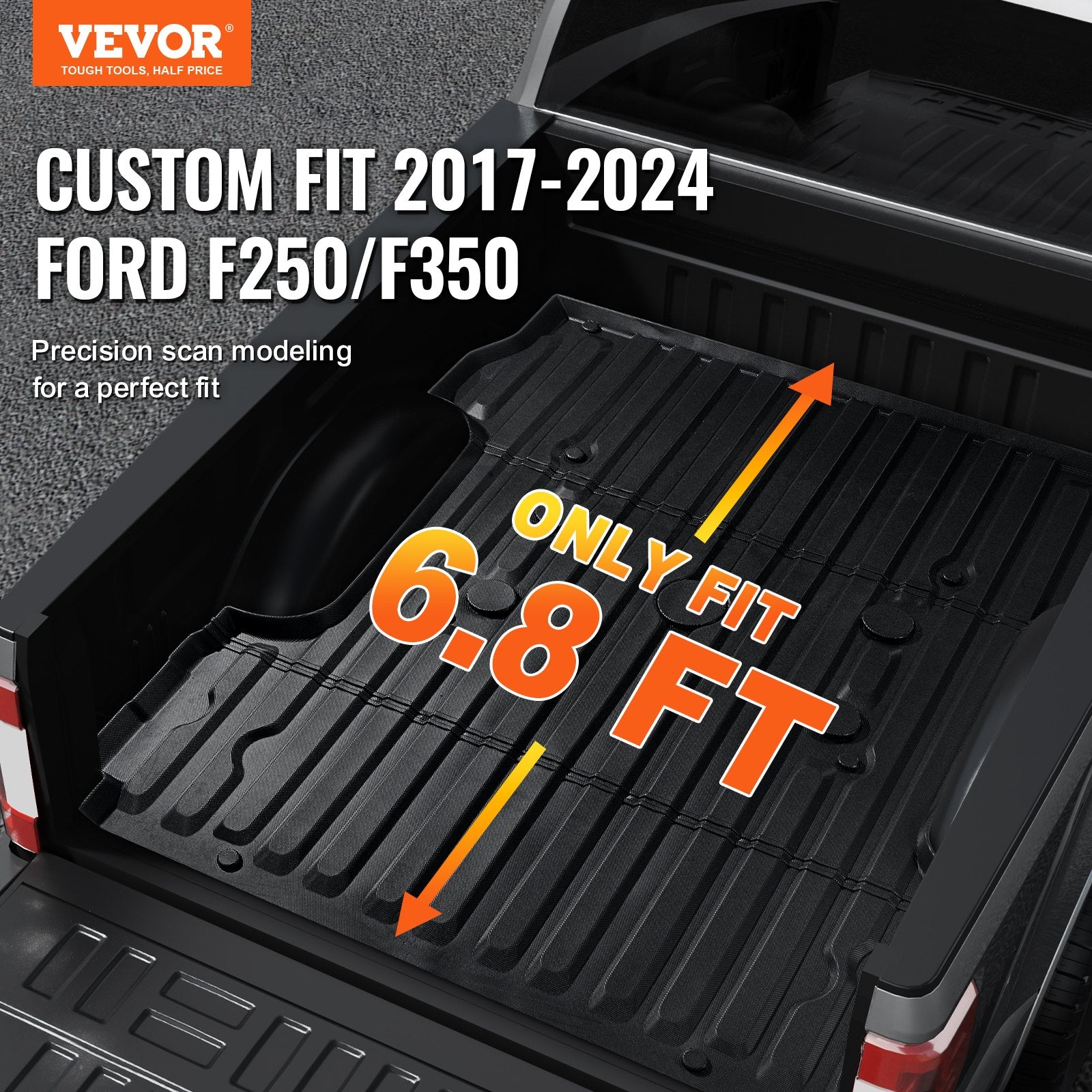 Automotive Decor: VEVOR Truck Bed Mat Fit 2017-2024 Ford F250/F350 TPE Truck Bed Liner Accessories