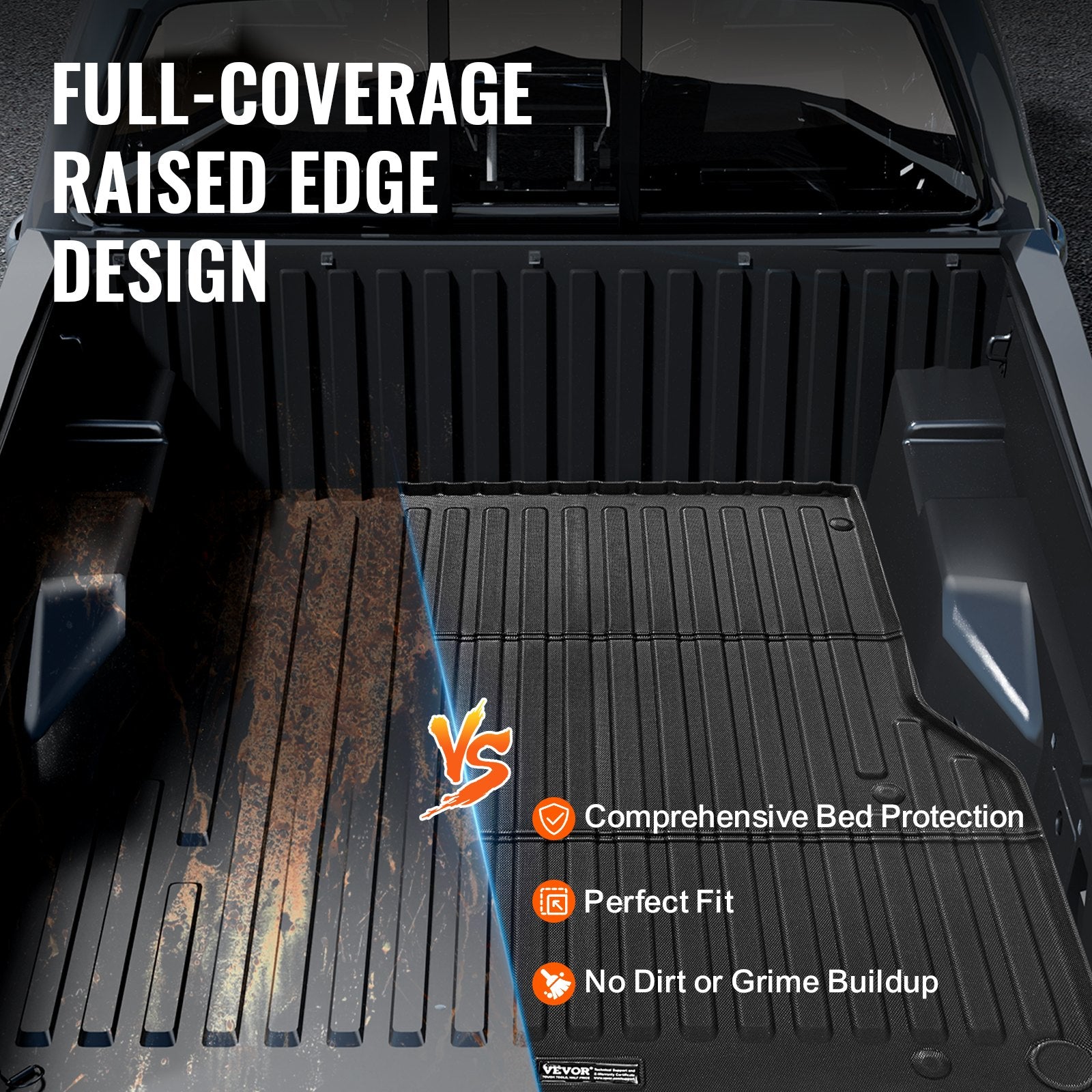 Automotive Parts: VEVOR Truck Bed Mat Fit 2005-2023 Toyota Tacoma TPE Truck Bed Liner Accessories