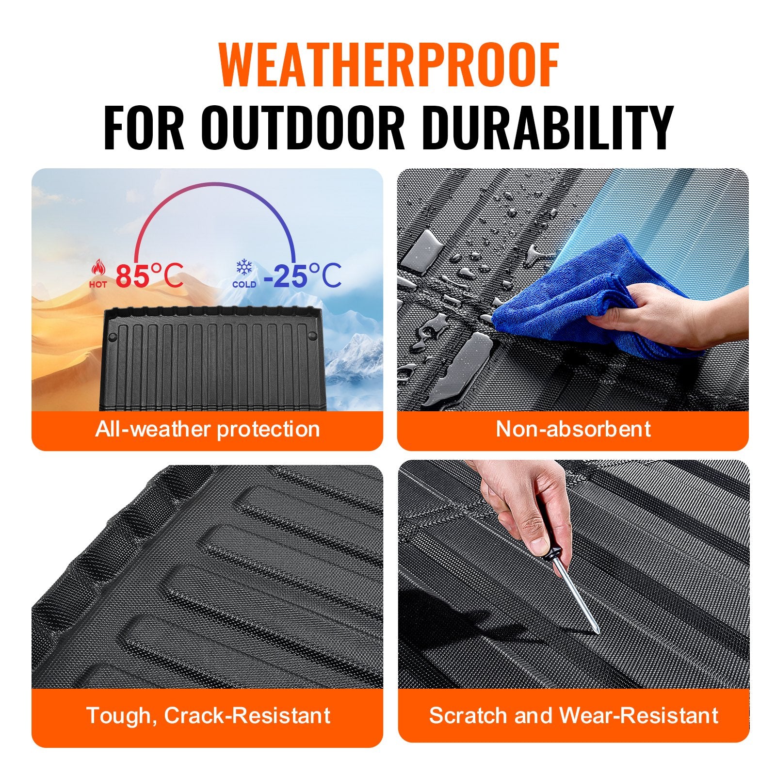 Automotive Parts: VEVOR Truck Bed Mat Fit 2005-2023 Toyota Tacoma TPE Truck Bed Liner Accessories