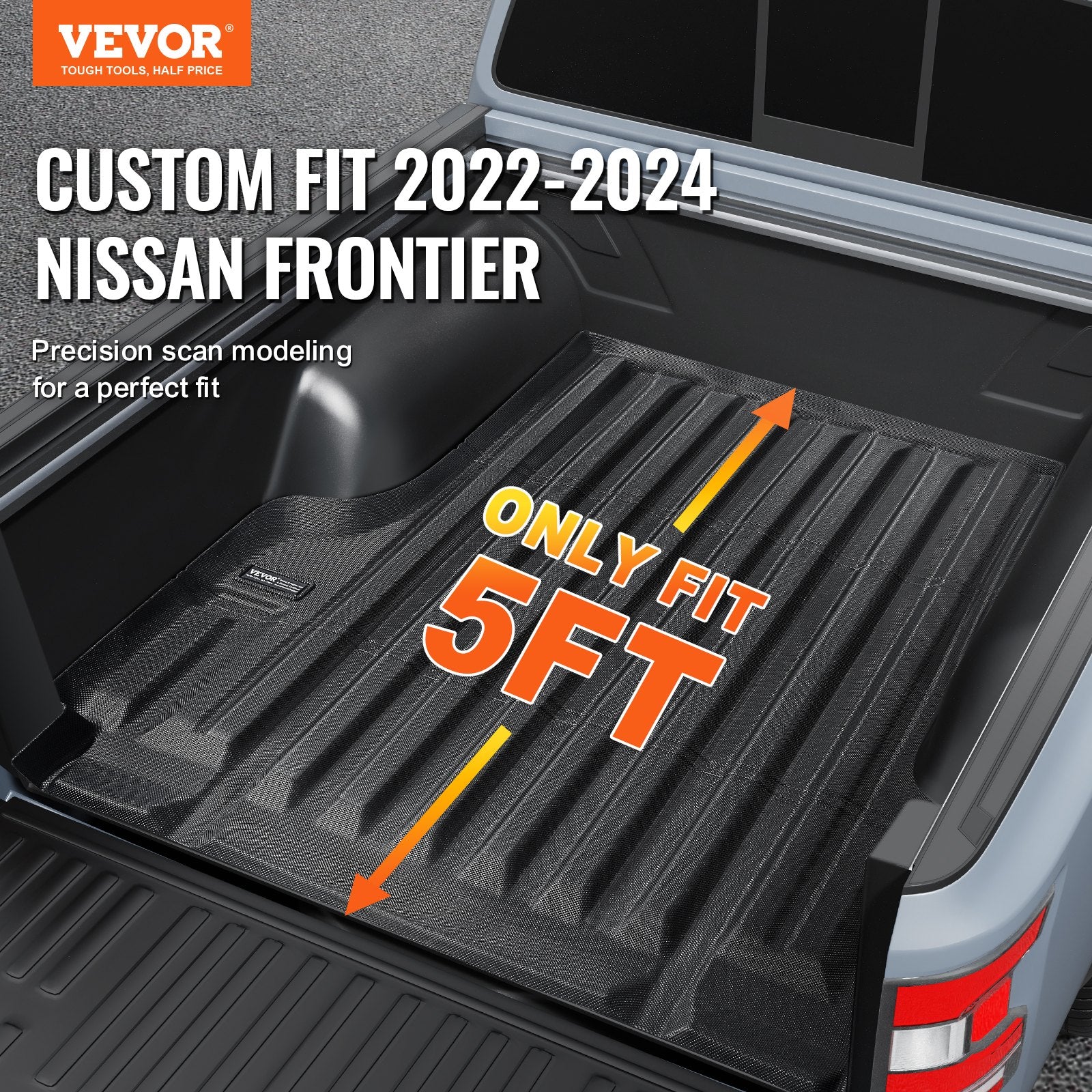 Automotive Parts: VEVOR Truck Bed Mat Fit 2022-2024 Nissan Frontier TPE Truck Bed Liner Accessory