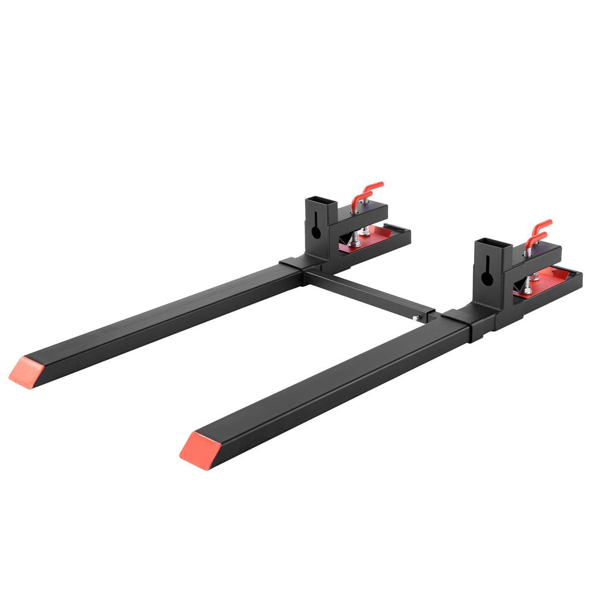 Pallet Forks, 1814 kg Clamp on Pallet Forks, 149 cm Total Length Heavy-Duty Tractor Fork with Adjustable Stabilizer Bar for Tractor Attachments, Loader Bucket, and Skid Steer, Black