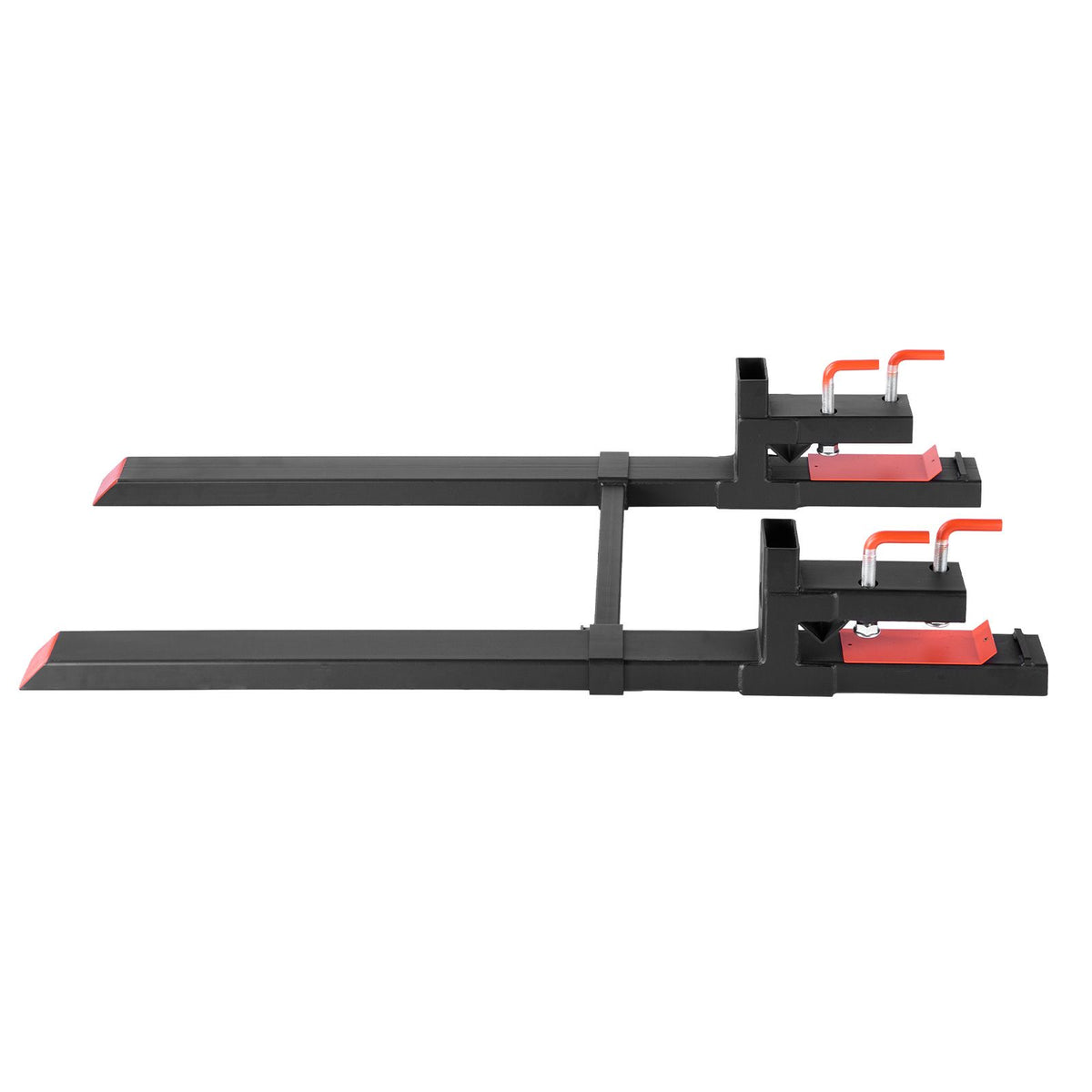 Pallet Forks, 1814 kg Clamp on Pallet Forks, 149 cm Total Length Heavy-Duty Tractor Fork with Adjustable Stabilizer Bar for Tractor Attachments, Loader Bucket, and Skid Steer, Black