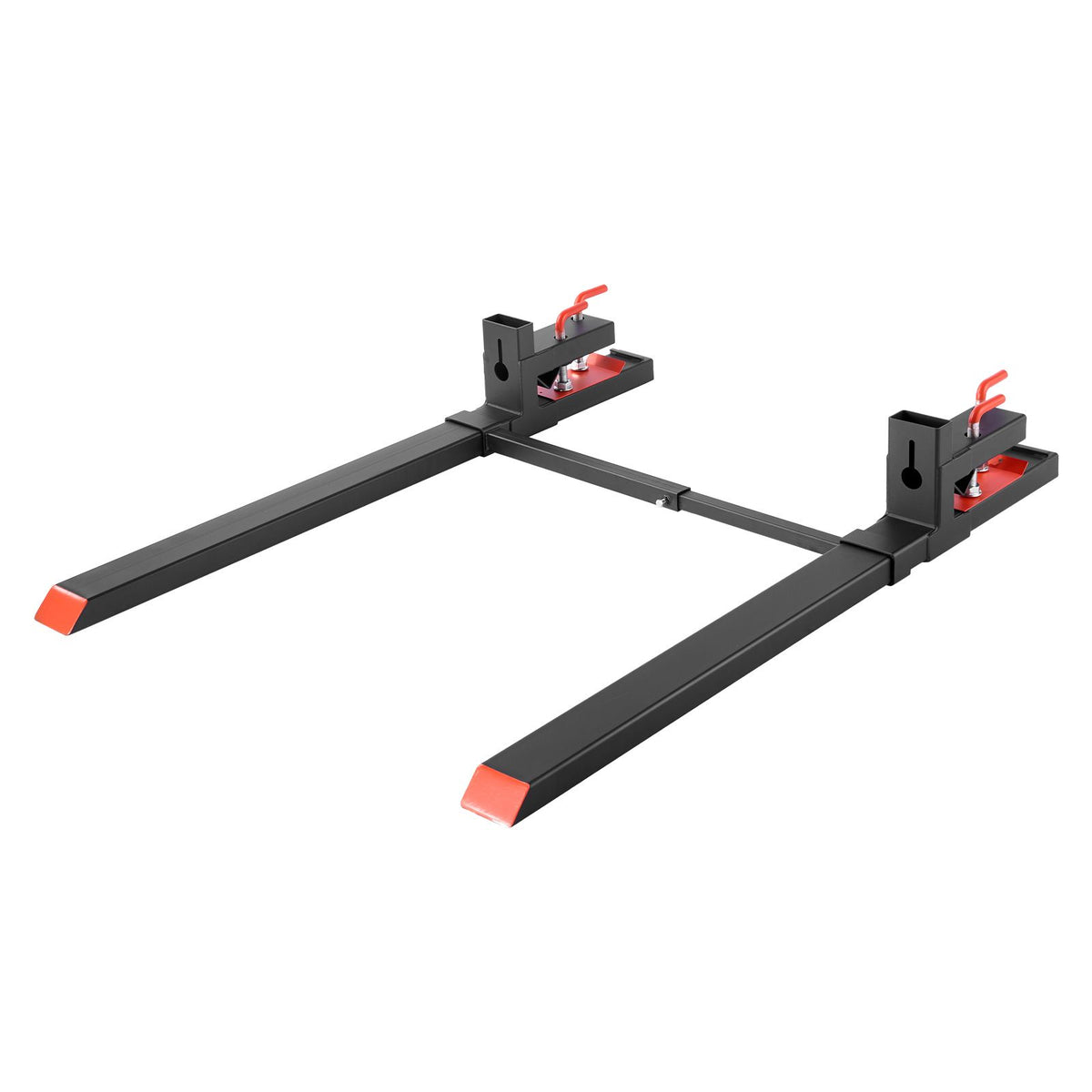 Pallet Forks, 1814 kg Clamp on Pallet Forks, 149 cm Total Length Heavy-Duty Tractor Fork with Adjustable Stabilizer Bar for Tractor Attachments, Loader Bucket, and Skid Steer, Black