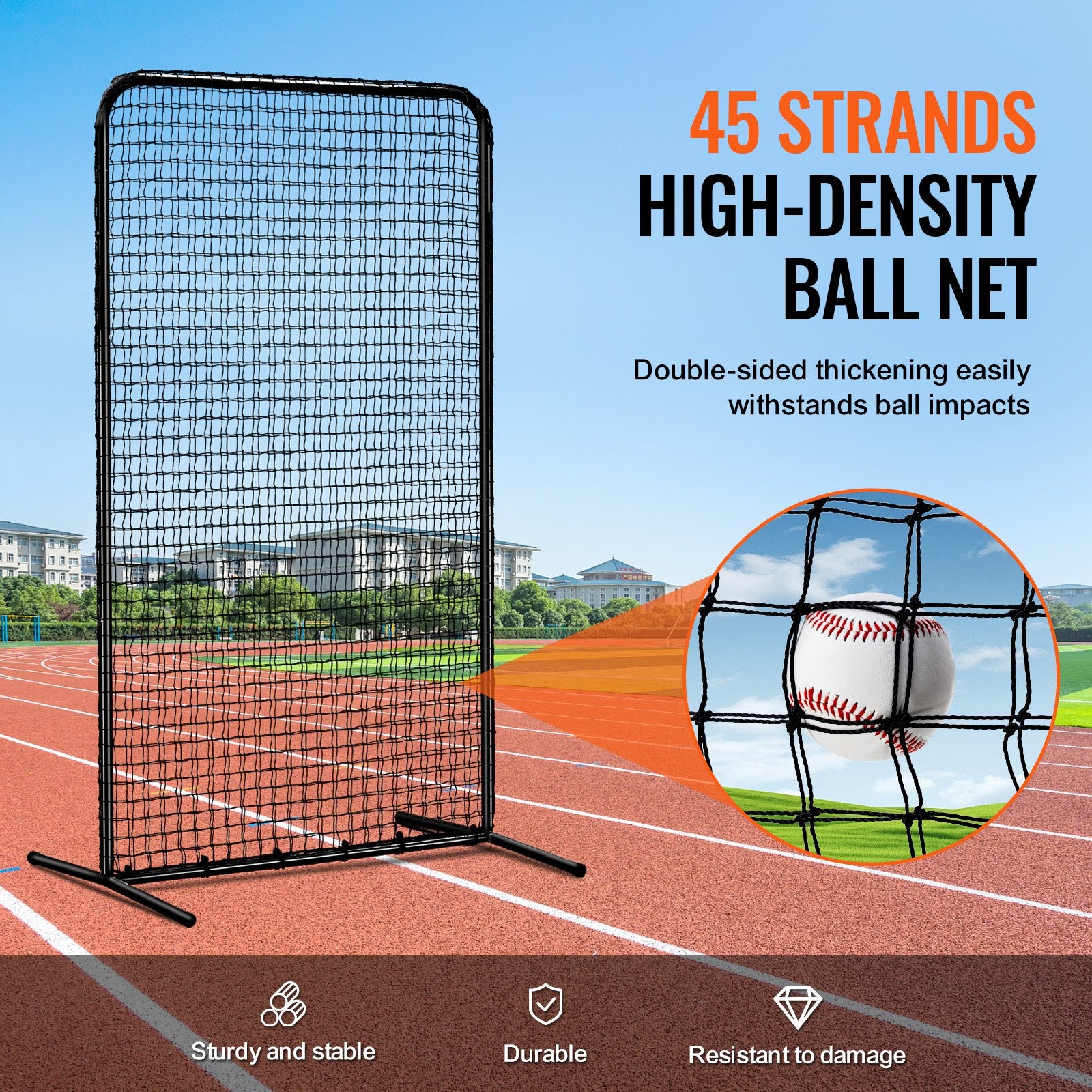 Netball & Netball Accessories: VEVOR I Screen Baseball for Batting Cage, 7x4 ft Baseball Softball Safety Screen, Body Protector Portable Batting Screen with Carry Bag & Ground Stakes, Heavy Duty Pitching Net for Pitchers Protection