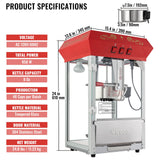 Gardening Tools: VEVOR Popcorn Popper Machine Countertop Popcorn Maker 850W 8 Oz 48 Cups Red