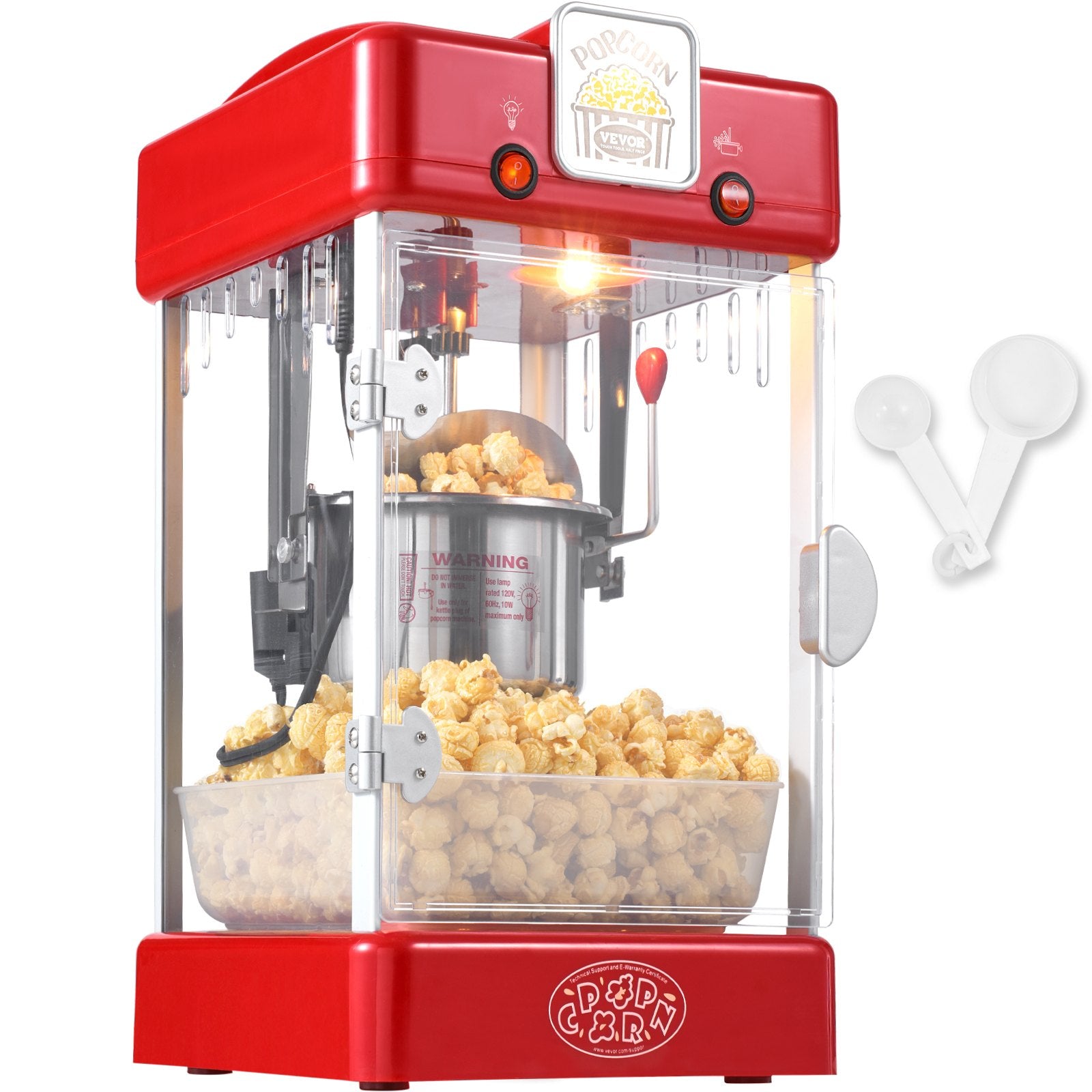 Gardening Tools: VEVOR Popcorn Popper Machine Tabletop Popcorn Maker 300W 2.5 Oz Red