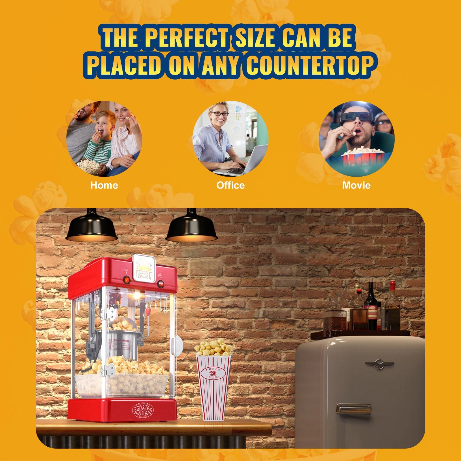 Gardening Tools: VEVOR Popcorn Popper Machine Tabletop Popcorn Maker 300W 2.5 Oz Red