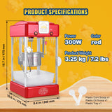 Gardening Tools: VEVOR Popcorn Popper Machine Tabletop Popcorn Maker 300W 2.5 Oz Red