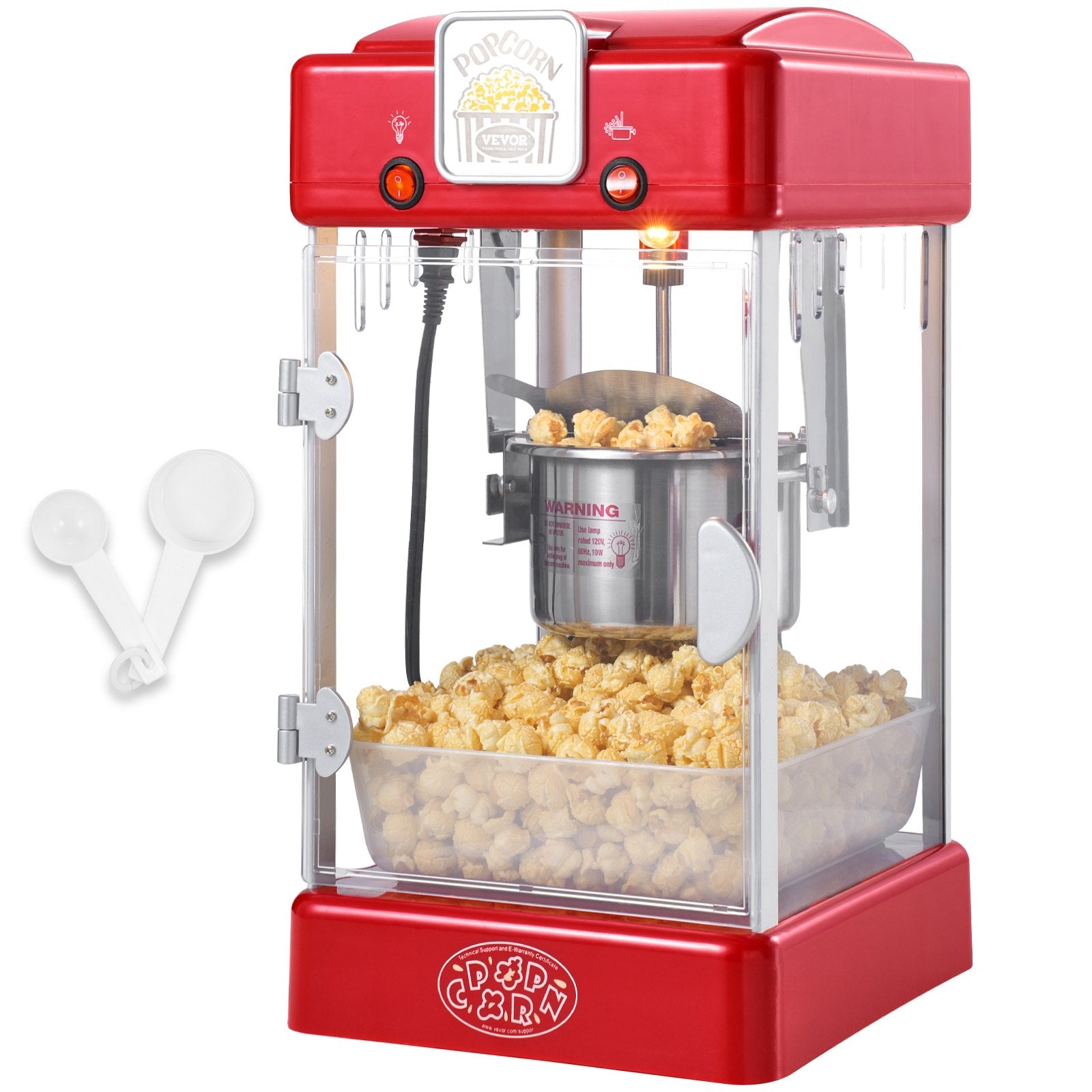 Gardening Tools: VEVOR Popcorn Popper Machine Tabletop Popcorn Maker 300W 2.5 Oz Red
